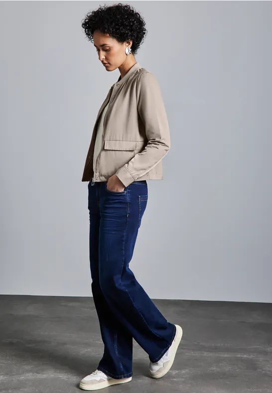 Street One - Satijnen Damesblouson - Breezy Beige