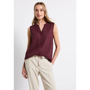 Street One Dames Blousetop met gespleten hals in Rood, in size: 34