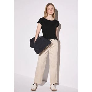 Street One Dames Shirt met rimpels in Zwart, in size: 34