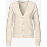 Street One - A253911 - Damesvest - Zacht Beige - Gebreid - V-hals