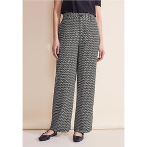 Street One Dames Loose fit broek in Zwart, in size: 32