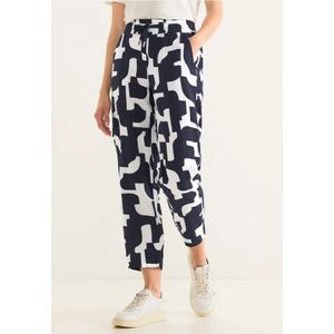 Street One Dames Loose fit broek met print in Blauw, in size: 34