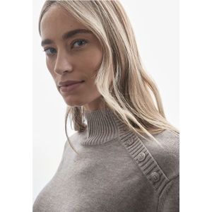 Street One Dames Trui met knoopdetail in Beige, in size: 46