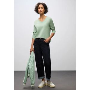 Street One Dames Zachte trui met V-hals in Groen, in size: 34