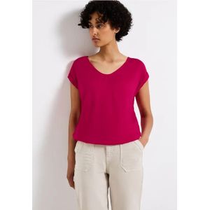 Street One Dames Blouse in effen kleur in Pink, in size: 34