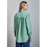 Street One - Blouse - Groen - Dames - Losse Pasvorm - Overhemdkraag