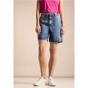 Street One Dames Lyocell jeansshort in Blauw, in size: 24