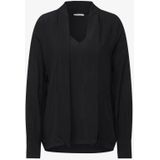 Street One - Blouse - Zwart - Dames - V-hals met Strik