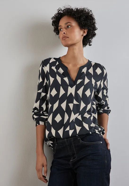 Street One - Bedrukte Blouse - Blauw
