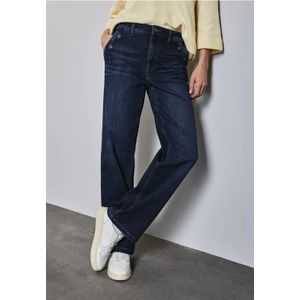 Street One Dames Jeans met rechte pijpen in Blauw, in size: 25