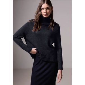 Street One Studio Dames Trui met col in Blauw, in size: 44