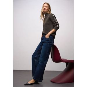 Street One Dames Trui met tape details in Bruin, in size: 34