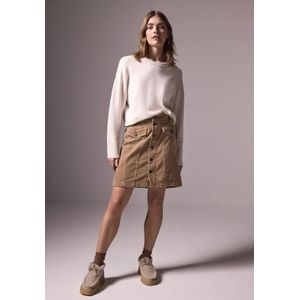 Street One Studio Dames Corduroy rok met knoopsluiting in Beige, in size: 32