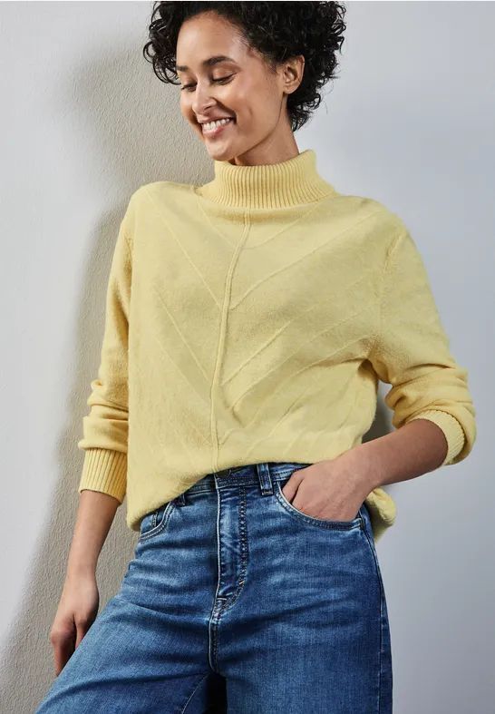 Street One - A303086 - Gestructureerde Damestrui - Geel gemêleerd