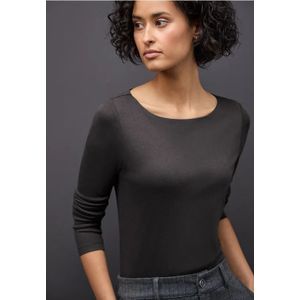 Street One Dames Basic shirt met lange mouwen in Bruin, in size: 34