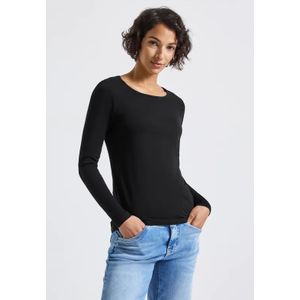 Street One - Dames Basic Shirt - Zwart - Lange Mouwen