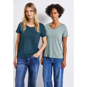 Street One Dames 2-pack V-hals Shirt in Multicolour, in size: 38