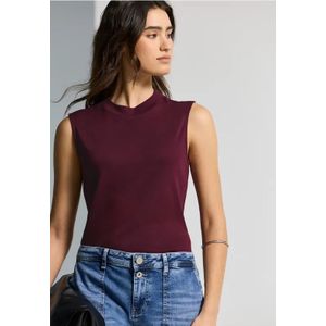 Street One - Studio - Top - Rood - Mouwloos met Col