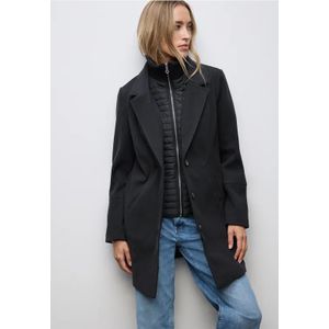 Street One Dames Kapmantel met inlegwerk in Blauw, in size: 46