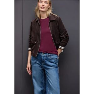 Street One Dames Shirt met chiffon detail in Rood, in size: 34