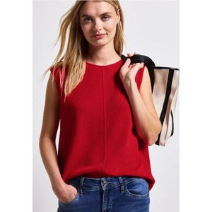 Street One Dames Top met gebreide look in Rood, in size: 34