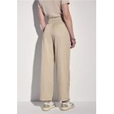 Street One Dames Cargo broek met rechte pijpen in Beige, in size: 32