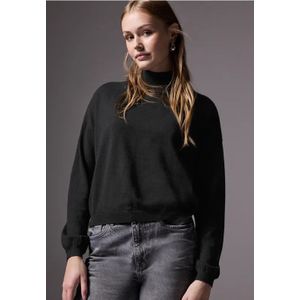 Street One - Studio F303056 LTD - Cropped Turtle Sweater - Zwart - Dames