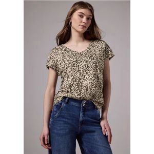 Street One Studio Dames Bedrukt shirt in Bruin, in size: 34