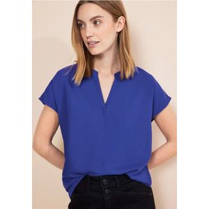 Street One Dames Viscose blouseshirt in Blauw, in size: 34