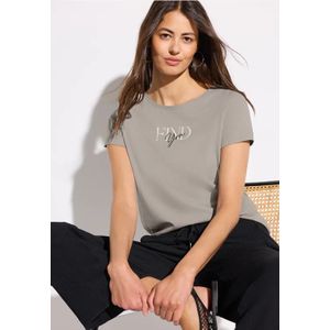 Street One Dames Shirt met tekst kunstwerk in Beige, in size: 34