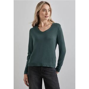 Street One Dames Fijn gebreide trui in Groen, in size: 34