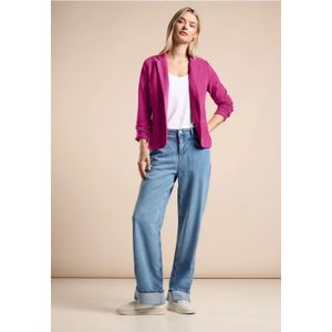 Street One Dames Basic blazer met plooien in Pink, in size: 40