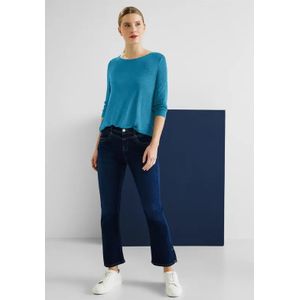 Street One Dames Basic shirt in effen kleur in Blauw, in size: 38