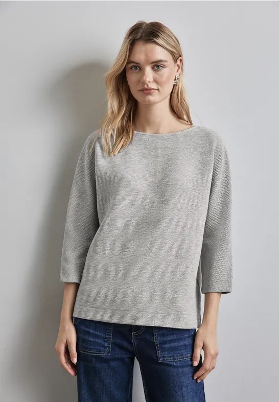 Street One - Dames Shirt - Grijs - Fijne Textuur