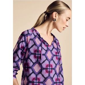 Street One Dames Tuniek-blouse met print in Paars, in size: 36