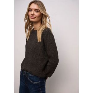 Street One Dames Chenille trui in Bruin, in size: 42