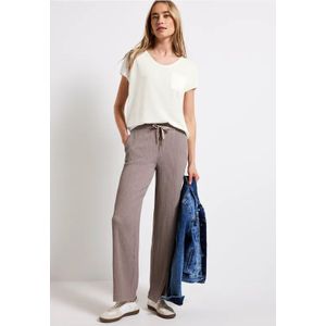 Street One - T-shirt - Luchtige Linnen Look - Ronde V-hals - Casual