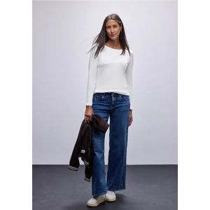 Street One Dames Basic shirt met lange mouwen in Wit, in size: 34