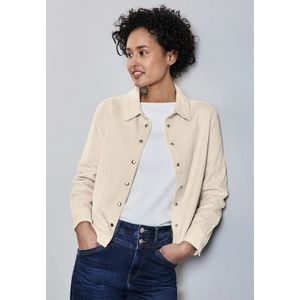 Street One Dames Corduroy blouse met knoopsluiting in Beige, in size: 34