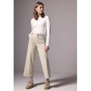 Street One Studio Dames Corduroy broek met wijde pijpen in Beige, in size: 46