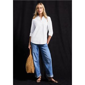 Street One Dames Zakelijk overhemd blouse in Wit, in size: 34