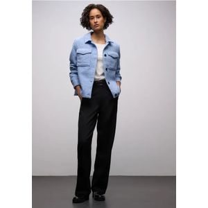 Street One Dames Overhemd in wollen look in Blauw, in size: 34
