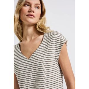 Street One Dames Shirt met hartvormige halslijn in Bruin, in size: 34