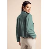 Street One - Korte Trenchcoat - Groen - Lichtgewicht - Reverskraag - Lange Mouwen - Knoopsluiting