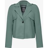 Street One - Korte Trenchcoat - Groen - Lichtgewicht - Reverskraag - Lange Mouwen - Knoopsluiting