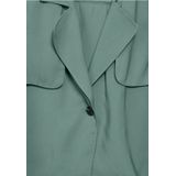 Street One - Korte Trenchcoat - Groen - Lichtgewicht - Reverskraag - Lange Mouwen - Knoopsluiting