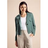 Street One - Korte Trenchcoat - Groen - Lichtgewicht - Reverskraag - Lange Mouwen - Knoopsluiting