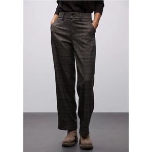 Street One Dames Geruite straight legs broek in Bruin, in size: 36