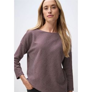 Street One Dames Shirt met geribde structuur in Rood, in size: 34