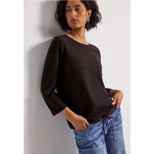 Street One Dames Shirt met gebreide look in Bruin, in size: 44